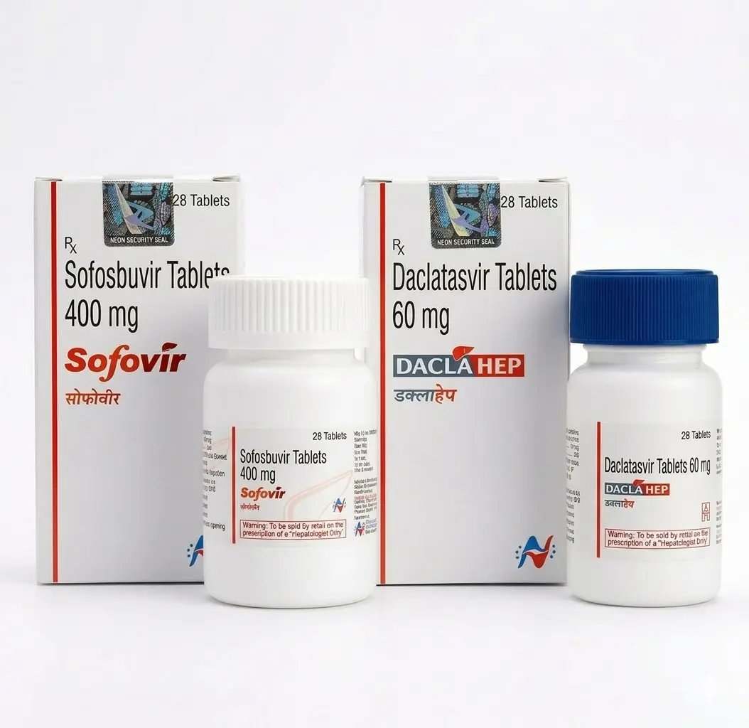 Sofovir + Daclahep — Sofosbuvir 400 mg + 60 mg, 28 + 28 pcs, Hetero