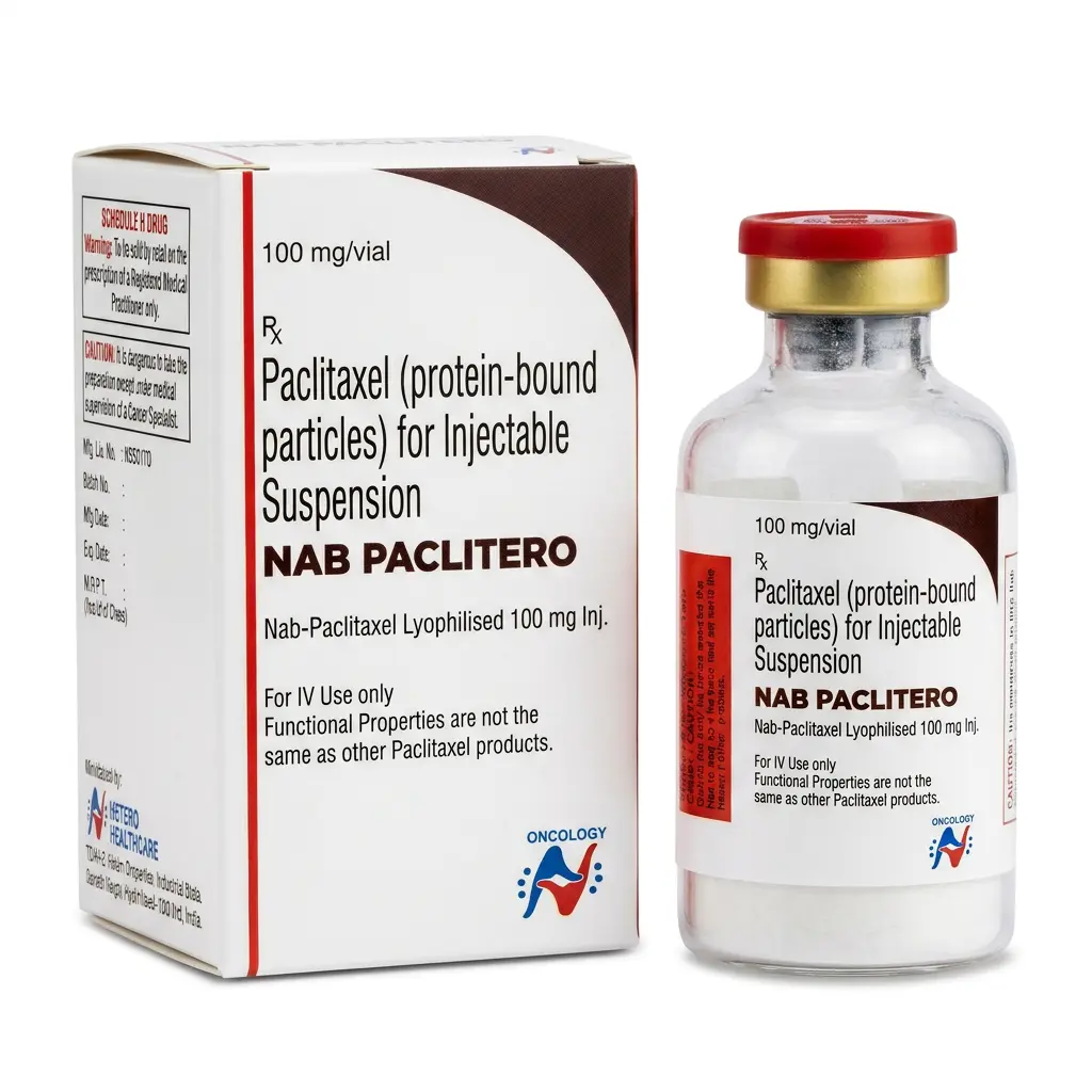 Nab Paclitero — Nab-paclitaxel 100 mg, 1 pcs, Hetero