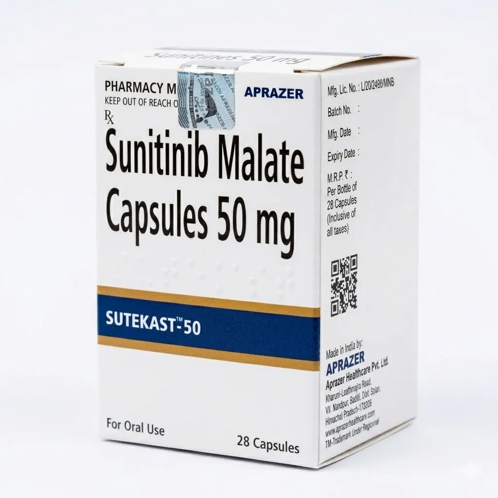 Sutekast — Sunitinib 50 mg, 28 pcs, Aprazer