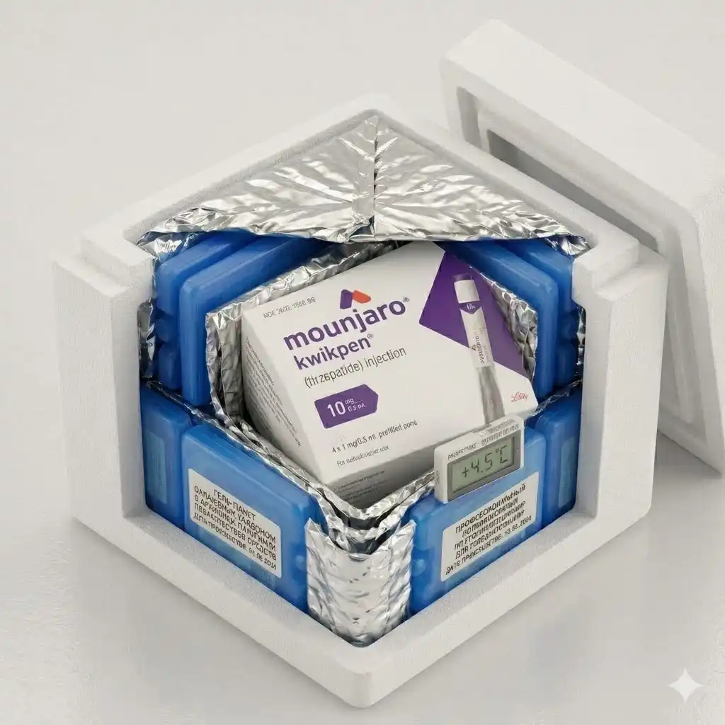 Thermal box with cold packs for cold-chain medicines