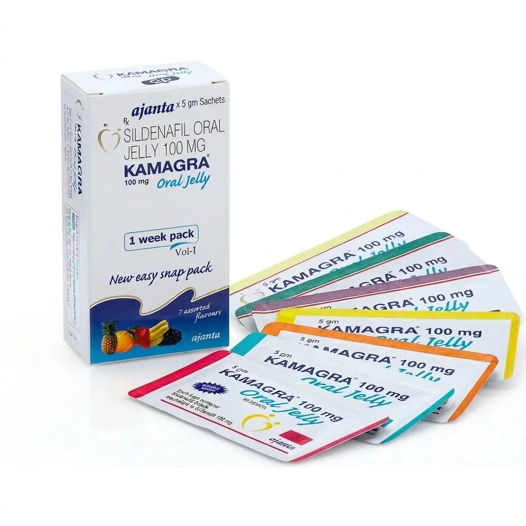 Kamagra Oral Jelly — Sildenafil 100 mg, 7 pcs, Ajanta Pharma