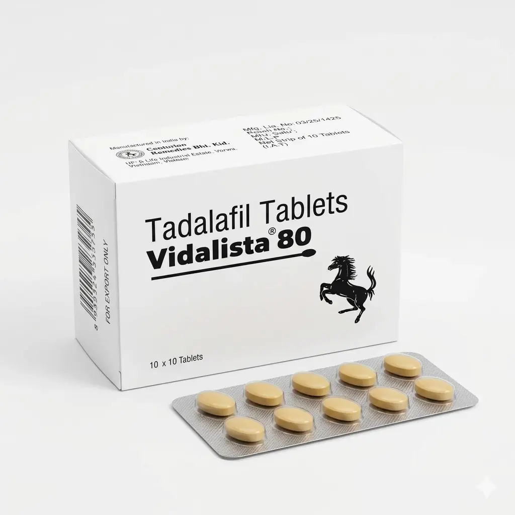 Vidalista 80 — Tadalafil 80 mg, 10 pcs, Centurion Laboratories